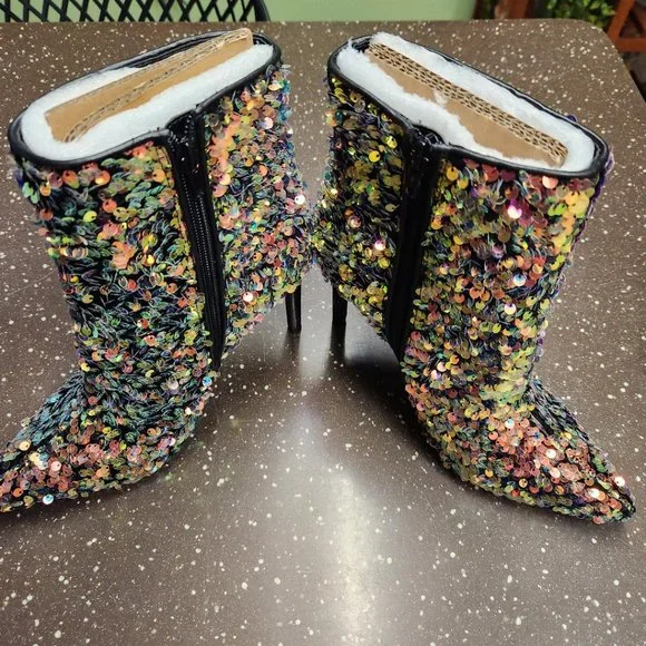 INC Reisa Gold Sequins Dress Booties NWT - Size 7.5 - Picture 7 of 7